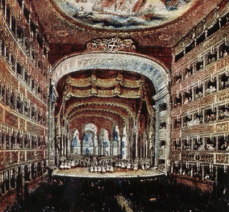 leigh hunt the interior of the teatro san carlo in naples where several of rossini s operas were fist performed oil painting picture